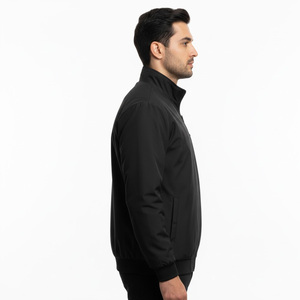 Veste coupe-vent pour homme en toile à col montant, fermeture éclair intégrale, respirante, séchage rapide, streetwear d'hiver, logo personnalisé sur le devant, OEM 240g - Product Image 3