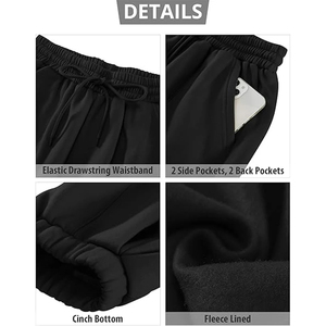 2025 New <b>Women's</b> High Waisted Fleece Sweatpants Foldable Warm Lounge Pants <b>Baggy</b> Joggers with Pockets - Product Image 4