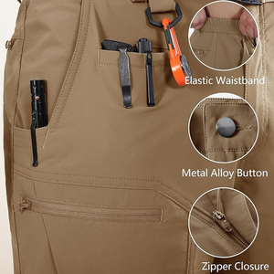 Short de randonnée pour hommes de marque personnalisée motif solide en velours côtelé durable à séchage rapide plusieurs poches pour la randonnée et le voyage Service OEM/ODM - Product Image 5