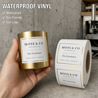 Étiquettes autocollantes personnalisées en vinyle écologique imperméable, découpées à la forme, avec estampage à chaud doré, logo imprimé sur mesure, pour cadeaux