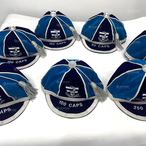 Cricket or et noir Garniture d'or Dentelle et cricket noir Présentation Casquettes Fournisseurs et Fabricants Cricket Honors Caps - Product Image 5