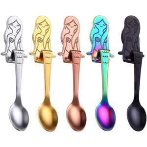 Los mejores precios al por mayor, logotipo personalizado, diseño Simple, Plata Mate, pulido con mango sólido, cuchara, juego de utensilios para servir - Product Image 5