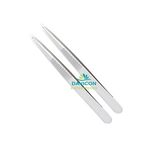 Pince à micro dilatateur en acier inoxydable, poignées plates, 11cm (4.25 pouces), embouts STR de 0.2mm - Product Image 4