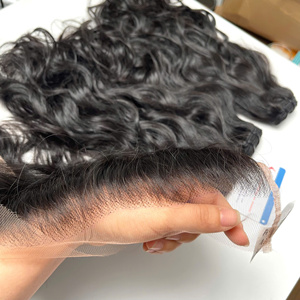 Cabello vietnamita ondulado crudo HD encaje Frontal suizo encaje fino línea de cabello Natural Frontal precio directo de fábrica disponible envío rápido - Product Image 2