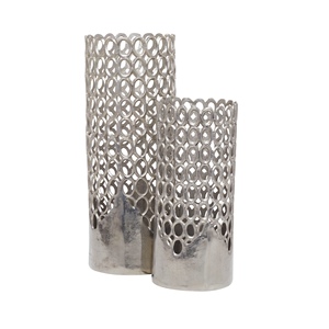 แจกันโต๊ะโลหะชุบนิกเกิลสีดำสำหรับตกแต่งงานแต่งงานและงานปาร์ตี้แจกันปะการังโบราณพร้อมชุด2ชิ้นสินค้าขายส่ง - Product Image 5