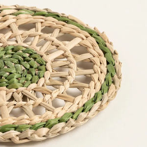 Posavasos de Pasto Marino Tejidos a Mano con Diseño Tribal Colorido, Estilo Étnico Boho, para Tazas de Café, Teteras y Decoración del Hogar, Tamaño Personalizado para Comedor - Product Image 4