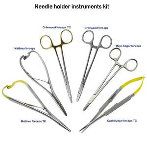 Ensemble de 6 porte-aiguilles d'orthodontie dentaire Castroviejo Mathieu 14 cm en acier inoxydable de qualité chirurgicale autoclavable manuel de haute qualité - Product Image 2