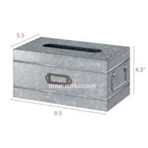 Boîte de rangement de mouchoirs en métal fait à la main de couleur argentée avec support de couvercle pour accessoires de table de salle de bain et de restaurant - Product Image 6