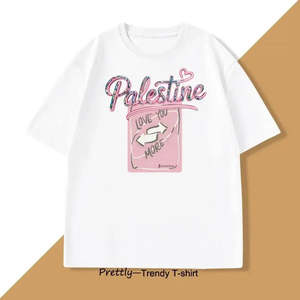 Camiseta Love Palestine 100% Algodón Jersey Transpirable y Decorada con Logotipo - Product Image 5