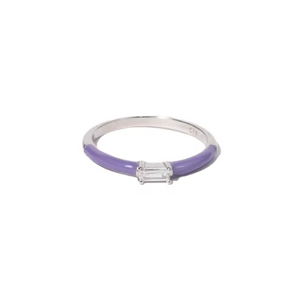 Anillo fino de Plata de Ley 925 esmalte Topacio blanco Baguette nuevo diseño de moda uso diario venta al por mayor lote suministro regalo - Product Image 1