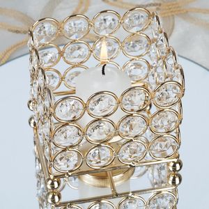 Base en métal fil galvanisé argent rond cristal clair bougeoir mini bougeoir produit le plus vendu pour la décoration de table - Product Image 3