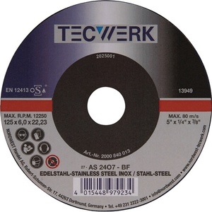 ใบเจียร 125x6x22.23 มม. TECWERK-แพ็ค 10 ชิ้น - Product Image 1