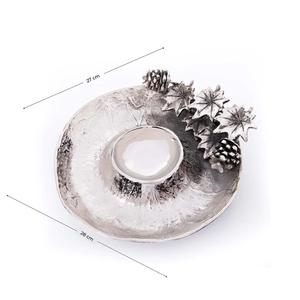 Bol de rangement en métal en forme d'aile décorative pour la maison fini antique argenté Bol de service en aluminium poli pour les noix et les bonbons pour les fêtes - Product Image 5