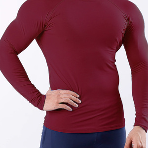 เสื้อออกกำลังกายแขนยาวผ้าสแปนเด็กซ์ระบายอากาศได้ดีและยืดได้สำหรับผู้ชายเสื้อออกกำลังกายแห้งเร็วแบบกำหนดเอง - Product Image 3