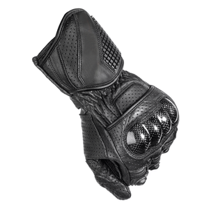Gants de moto unisexes en cuir avec écran tactile en fibre de carbone au poignet - Product Image 3
