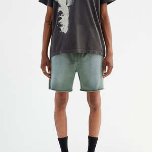 Nouveaux shorts délavés pour hommes, best-sellers 2026 |   Tissu léger 100% coton |   Coupe ample respirante |   Vêtements de rue décontractés d'été - Product Image 2