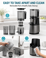 Extracteur de jus entièrement automatique à moteur DC avec séparation pulpe/jus, panneau de commande en anglais pour cuisine domestique