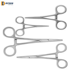 Juego de hemostatos rectos duraderos de 4 piezas, puntas de acero inoxidable, mandíbulas dentadas, pinzas hemostáticas, Kit Sutur, instrumento médico - Product Image 6