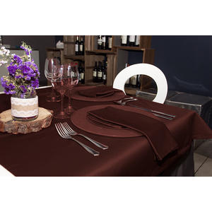 Tovaglia in Tessuto Satinato Cioccolato 150x150cm 50/50 Poliestere-Cotone B2B - Product Image 1