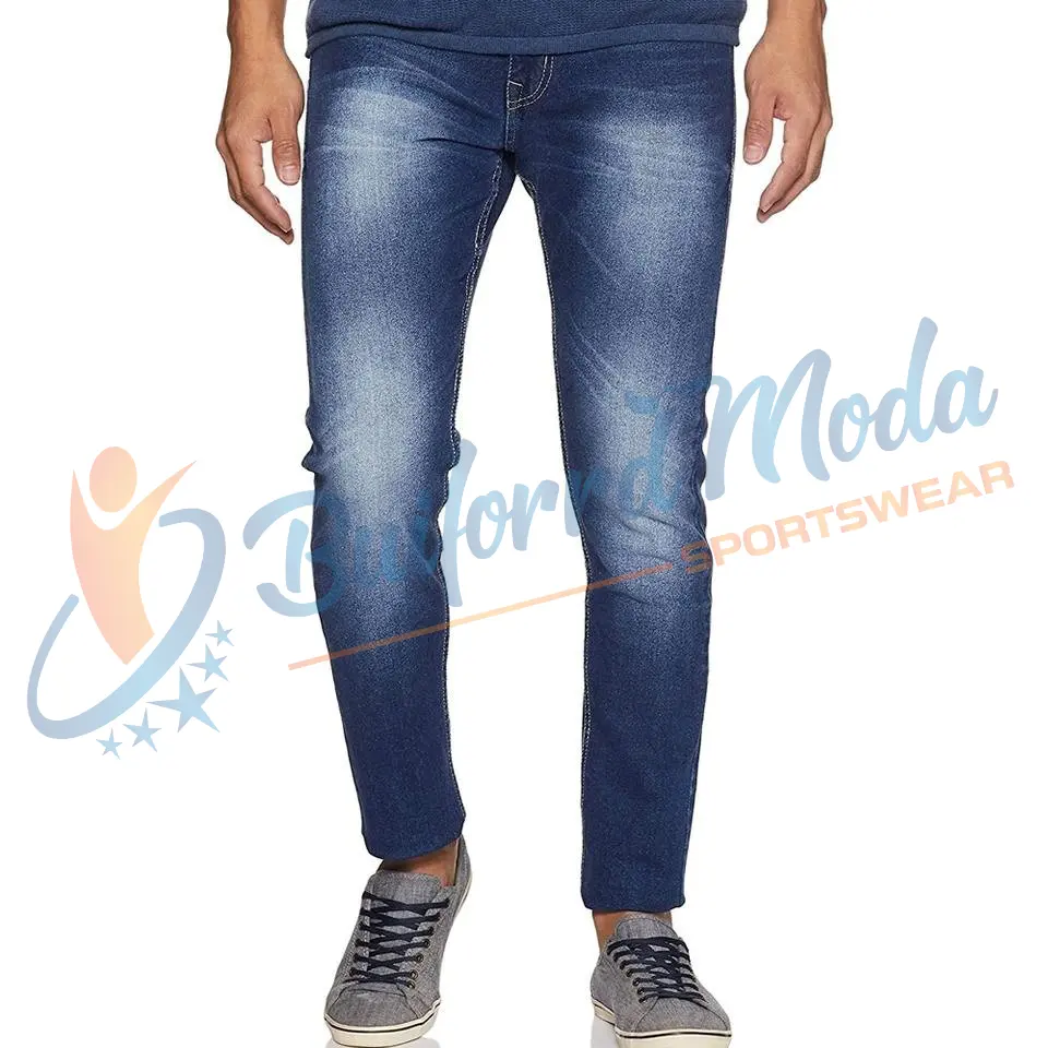 Mannen Straat Fitting Gewassen Slim Fit Stretch Pent Mannen Rechte Jeans Stijlvolle Denim Jeans Designer Mannen Jeans Broek