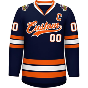 Ensemble de maillots de hockey sur glace unisexe personnalisables OEM professionnels, sublimation personnalisée, polyester respirant, maillots d'entraînement de hockey - Product Image 4