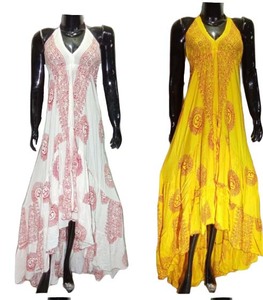 Hippie Boho Gypsy Batik Imprimir Algodón Wrap Around Falda Vestido Venta al por mayor Lote Kurti Denim Ropa Mini Vestido largo hippie - Product Image 1