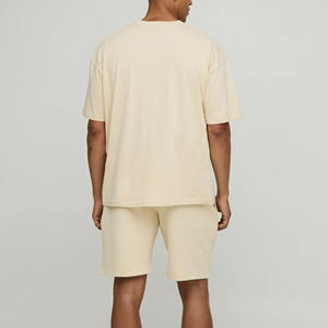 เสื้อยืดใส่ได้ทั้งชายและหญิงชุดกางเกงขาสั้นกันเหงื่อ2ชิ้นสำหรับผู้หญิงชุดกางเกงขาสั้นผ้าฝ้ายสวมใส่สบาย - Product Image 2