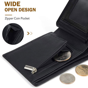 100% Genuine Leather Men's Short <b>Wallets</b>-High Quality Durable Customizable Options Low MOQ - Product Image 4
