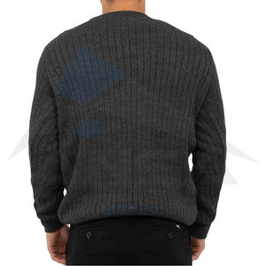 Jersey de punto de cuello alto informal personalizado para hombre al por mayor para invierno, suéteres de cuello redondo transpirables, moda de Invierno en Blanco - Product Image 3