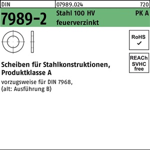 Arandelas DIN 7989-2 de Acero 100HV Galvanizadas en Caliente 12/13.5 X 24 X 8mm - Paquete de 100 - Product Image 1