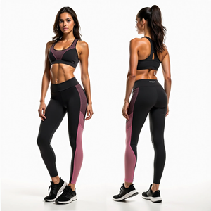 Ropa de Yoga Deportiva Personalizada sin Costuras para Mujer, para Todas las Temporadas, con Decoración de Patrones, Sujetador y Leggings Cómodos y Transpirables - Product Image 1