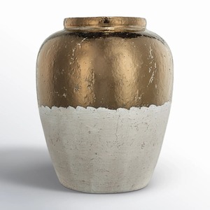 Jarrón con forma de maceta de estilo vintage, jarrón de diseñador moderno, acento elegante, perfecto para sala de estar, dormitorio o pasillo de la India - Product Image 2