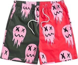 Short de poche pour homme avec impression graphique Colorblock et cordon de serrage, taille active, avec ceinture élastique confortable, vente en gros - Product Image 1