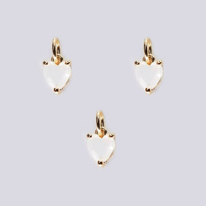 ชุดง่ามชุบโรเดียมรูปหัวใจสีรุ้งจี้หมั้นหมาย6มม. ทำด้วยมือ925เงินสเตอร์ลิงสีทองเวอร์มีย์ชุบโรเดียม - Product Image 1