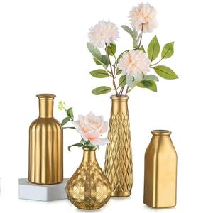 การออกแบบทำด้วยมือที่กำหนดเองที่ดีที่สุดสำหรับการตกแต่งบ้านการตกแต่งด้วยมือที่ดีที่สุดในร่มและการออกแบบด้วยมือแจกันต้นไม้สีทองและแจกันดอกไม้ - Product Image 4