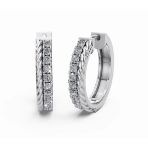 Boucles d'oreilles en or 14 carats exclusives, style Rapunzel, avec diamants tressés, taille ronde, bijoux de laboratoire, vente en gros, fournisseur OEM - Product Image 6