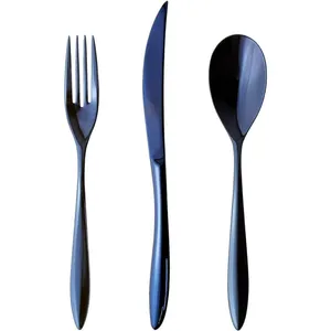 Hotel Restaurant Stainless Steel Cutlery Vintage Silverware Metal Spoon Flatware Set for Dinner Lunch Buffet
