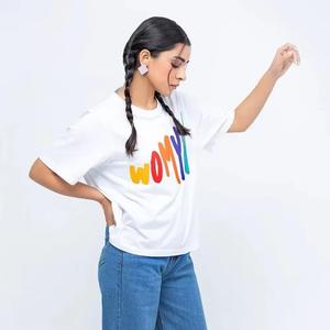 2024 nuevo estilo caliente de manga corta con cuello redondo de algodón estampado para mujer camiseta de gran tamaño camiseta gráfica para mujer - Product Image 3