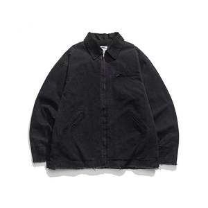 Chaqueta Varsity Vintage de Alta Calidad para Hombre, con Cierre Completo, Cuello Alto, Logo Frontal, Lavado Vintage, Estilo Urbano, para Invierno - Product Image 4