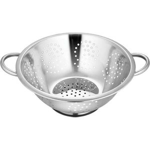 Stainless Steel <b>Colander</b> With deep bowl structure fine mesh design for thorough cleaning fruits vegetables pasta rice meals - Product Image 4