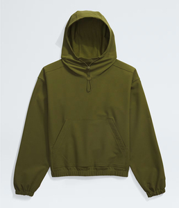 Sweats à capuche à manches longues pour femmes coupe décontractée extensible dans les quatre sens respirant Style fermeture à glissière poche kangourou brodé couleur unie - Product Image 5