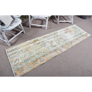 Tapis turc 2,2 x 7,5 pieds, tapis vintage, tapis oriental vert en laine - Product Image 2