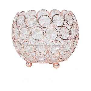 Portavelas votivo con cuentas de cristal dorado, portavelas de cristal para boda, soporte votivo decorativo para sala de estar para el hogar y regalo - Product Image 1