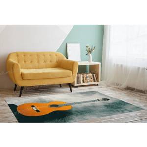 Alfombra con Estampado de Guitarra, Regalo para Guitarrista, Decoración para Sala de Música, Antideslizante, con Pelo Suave - Product Image 2
