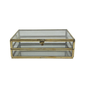 Boîte à bijoux en laiton et verre de forme rectangulaire personnalisée avec placage d'argent fait à la main en vrac pour la décoration de mariage emballage en carton - Product Image 6