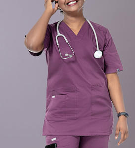 Uniforme médical personnalisé avec logo, tissu extensible d'été, manches courtes unisexes, facile d'entretien, anti-rides, pour médecins, infirmières, hôpitaux - Product Image 6