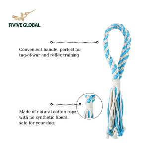 Juguete de algodón con lazo para perros, cuerda de algodón natural suave con lazo de fácil agarre, ideal para juegos de arrastre, masticar y ejercicio diario. - Product Image 3