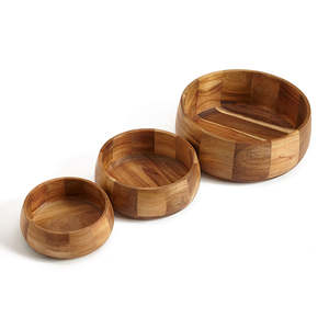 Tazón de Madera de Acacia Natural, 3 Tamaños, Ecológico, Apto para Lavavajillas, para Servir en Fiestas, Frutas, Ensaladas, Pasta, Cereal - Product Image 5
