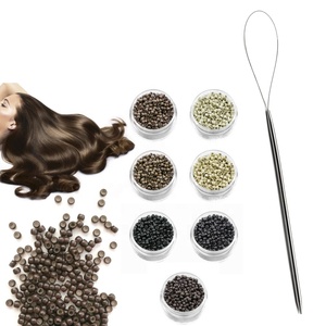 Outil de pose d'extensions capillaires à boucle de traction, pointe fine, en acier inoxydable, pour micro-anneaux et nano-perles, aiguilles à crochet, durable, réutilisable, professionnel - Product Image 6