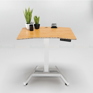 FlexiBamboo FB014 Coffee Table <b>Electric</b> Adjustable 1 Leg and 3 Joints Pressed Bamboo Wood Computer <b>Desk</b> - Product Image 1